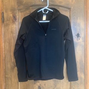 PATAGONIA WOMEN'S R1 Waffle Fleece 1/2 Zip Pullover Mock Neck BLACK Sm